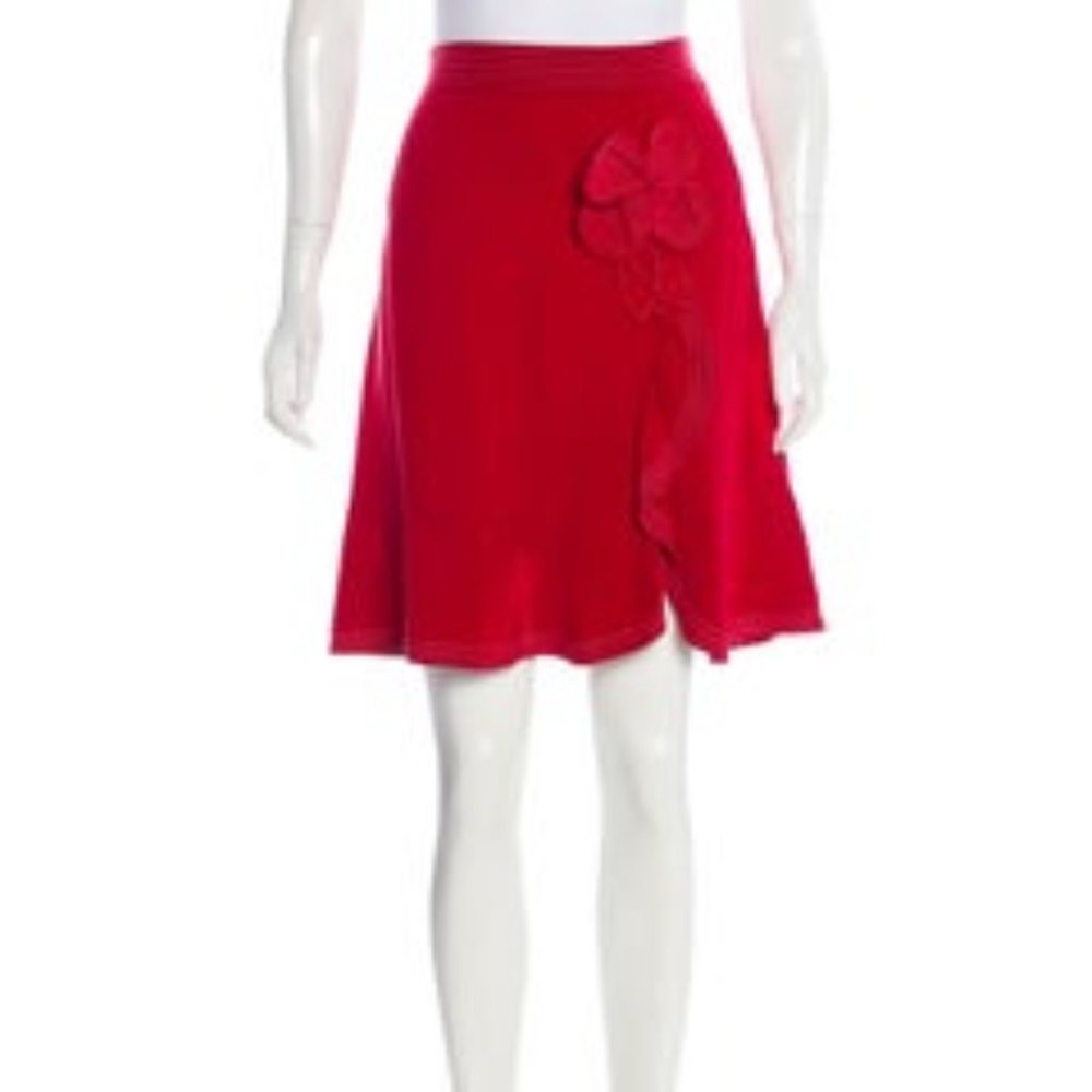 MOSCHINO CHEAP & CHIC Red Silk Skirt